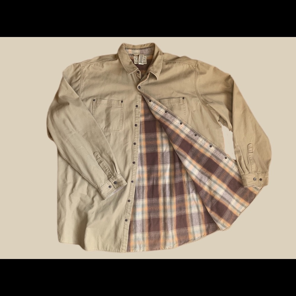 Vintage 90s LL Bean Flannel Lined Chore Jacket